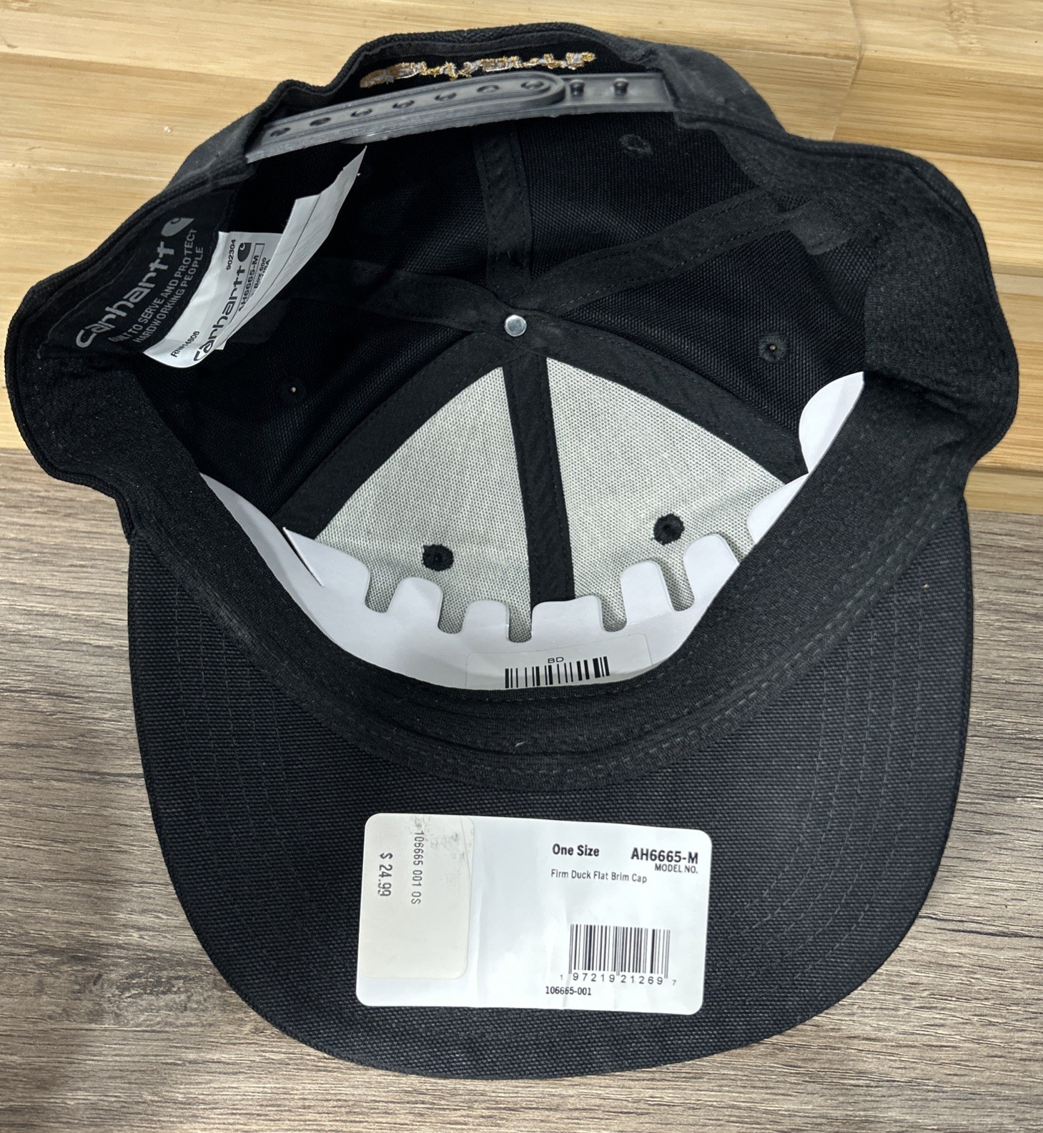 Carhartt Men's Firm Duck Flat Brim Cap - N/S - Black image 6