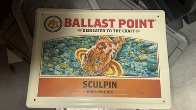 BALLAST  POINT Brewing & Sprits Beer Sign Embossed Metal Tacker SCULPIN IPA