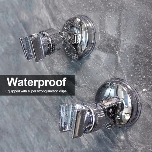 Adjustable Suction Cup Handheld Shower Head Bracket Wall Mount Showerhead Holder - Foto 10 di 20