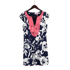 Lilly Pulitzer Brielle Dress Fit Flare Floral Cap Sleeve Crochet Lace Medium
