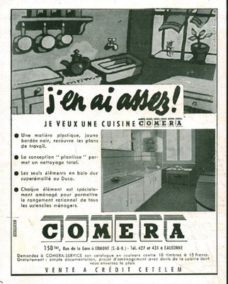 Alte Reklame Küche Comera aus Zeitschrift 1954