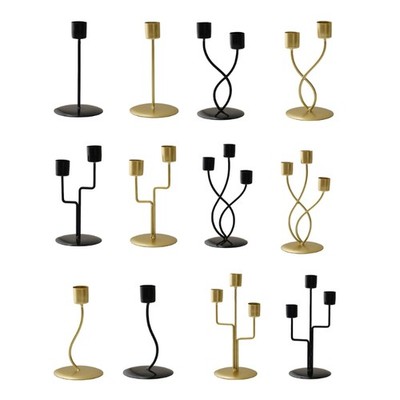 Nordic Vintage Metal Iron Holder Wedding Party Candlestick Stand Decor