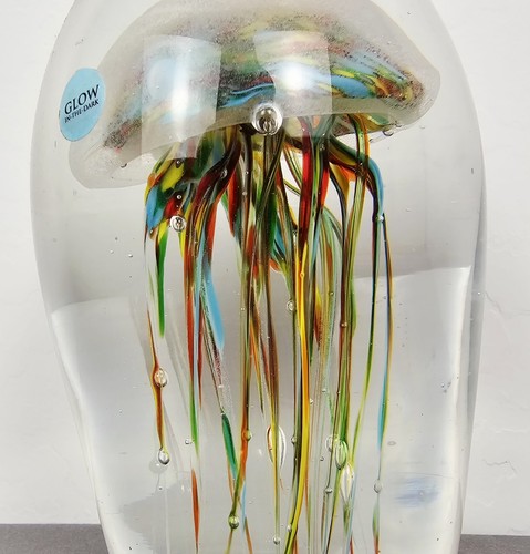 Dynasty Gallery Qualle Briefbeschwerer dekorative Kunst Glas 7" leuchtet im Dunkeln - Bild 4 von 7