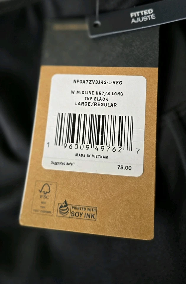 Леггинсы женские Tha North Face Midline High Rice 7/8 TNF черные размер Large Regular - Изображение 3 из 4