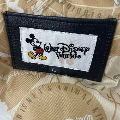 Vintage 2000 Walt Disney World Leather Varsity Bomber Jacket Member Patches Sz L image 9