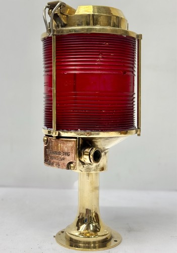 Authentique vente en gros lampe électrique bateau laiton métal récupéré élégance nautique - verre rouge