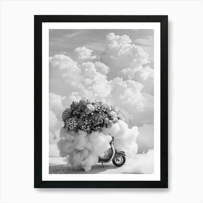 Blumen in den Wolken Kunstdruck gerahmt Wandbild Poster Leinwanddruck Bild