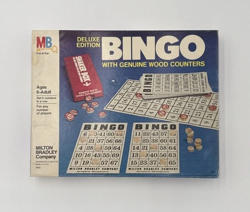 Vintage 1970’s Deluxe Edition BINGO With Genuine Wood Counters Milton Bradley