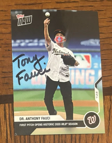 Dr Anthony Fauci Signed 2020 Topps Now #2 Baseball Card COVID19 Expert Auto Tony