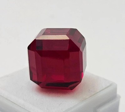 30 Ct Natural Certified BURMA Pigeon Blood Red Ruby Cube Unheated Loose Gemstone