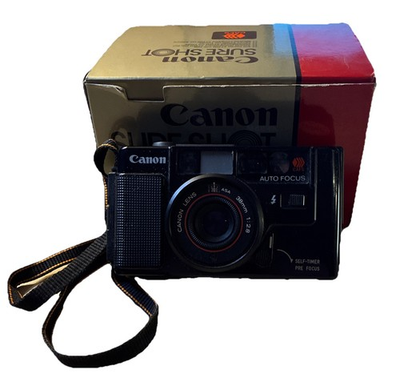 #ad #ad CANON SURE SHOT AF35M Camera Original Box Strap battery Cover Don’t Stay Closed $58.50