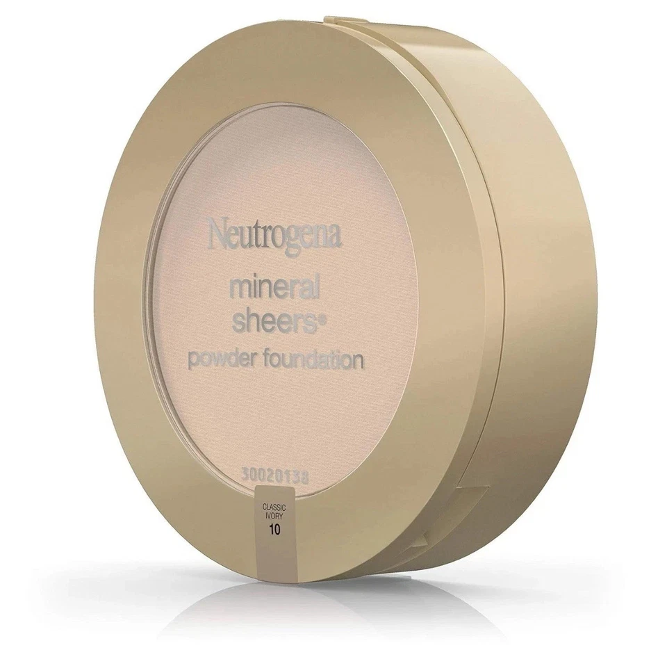 (4) NEUTROGENA Mineral Sheers Powder Foundation SEALED 0.34oz 10 CLASSIC IVORY - Image 2 of 2