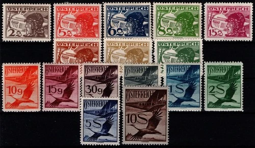 Austria 1925: Airmail O. 3S (ANK ex 468-487) original rubber with fold (ANK 120 €)