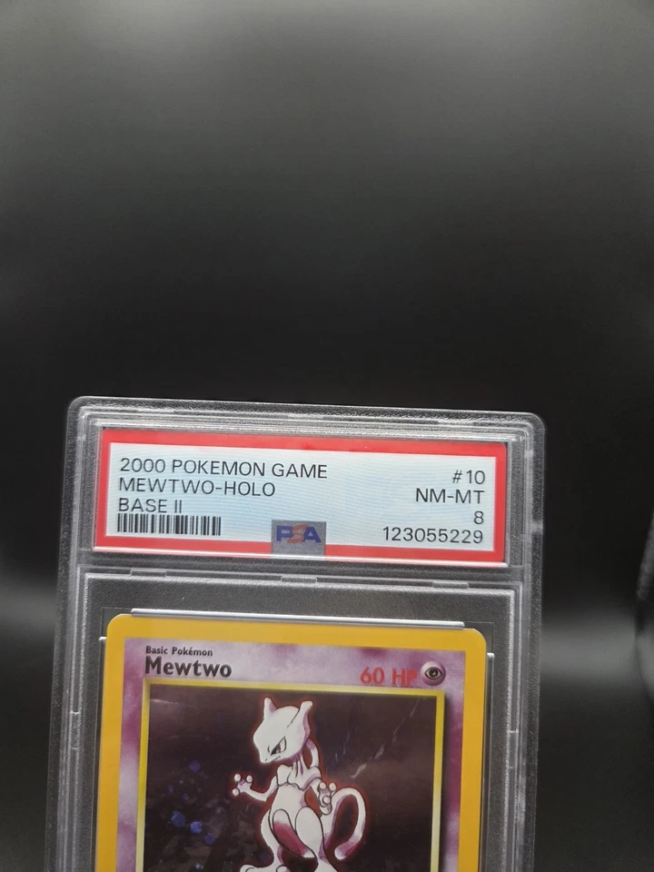 POKEMON TCG 2000 BASE SET 2 MEWTWO HOLO PSA 8 NEAR MINT - MINT - 10/130 - Image 2 of 4