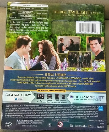 THE TWILIGHT SAGA : BREAKING DAWN PART 2 DVD BLU-RAY DIGITAL COPY ULTRA VIOLET - Imagen 2 de 6