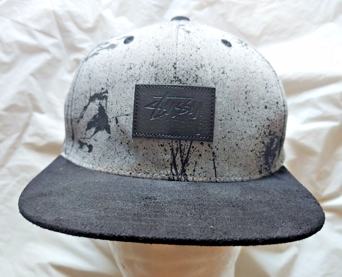 Stussy Leather Logo Patch w/ Suede Brim Snapback Hat / Cap - FREE