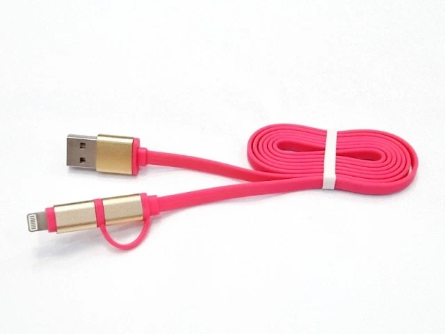 2 in 1 Micro USB Mobile Data Charging Cable for iPhone Samsung Android - Image 2 of 4