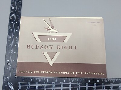 1934 Hudson Eight & Eight Deluxe Models Sales Brochure Original