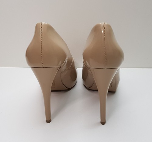 GUESS SIZE 5UK EUR38 WOMENS BEIGE PATENT LEATHER STILETTO HEEL PLATFORM SHOES - Picture 9 of 24