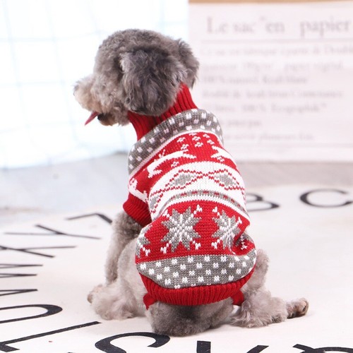 Christmas Pet Knit Clothes Puppy Dog Jumper Sweater Chihuahua Outfit Small/Large - Picture 6 of 16
