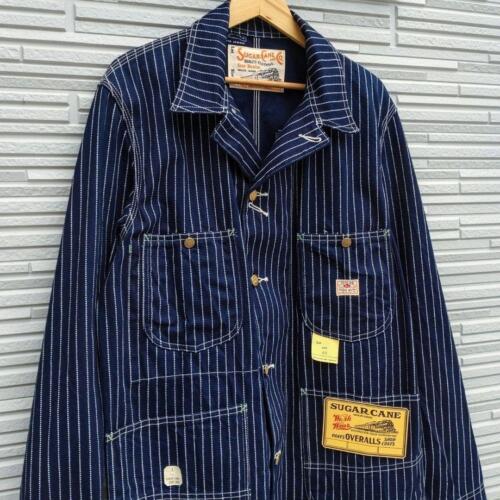 SUGAR CANE Wabash Stripe Work Coat Men's #D2711A - Picture 8 of 18