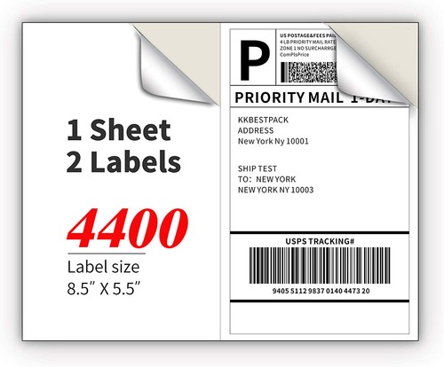 220-8800 etiquetas de envío 8,5"" x 5,5"" medias hojas autoadhesivas en blanco 2 por hoja - Imagen 19 de 22