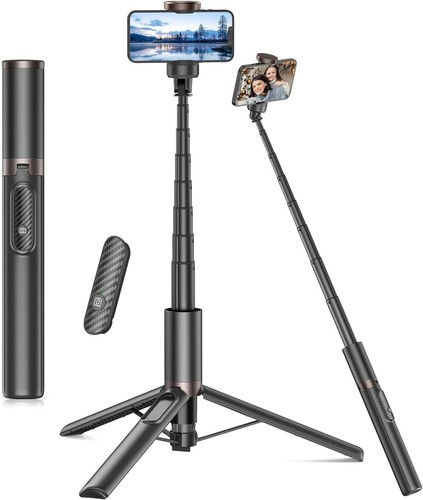 360° Rotating Selfie Stick Tripod - Extendable to 60" with Wireless Remote - 第 3/10 張圖片