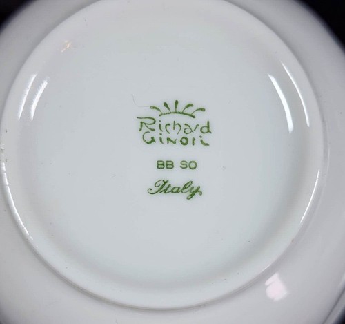 NEW! SET of 2 RICHARD GINORI SMALL FLOWERS PORCELAIN TEA CUP & SAUCER - Picture 4 of 11