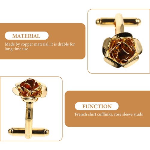 Rose Cufflinks Man Miss Suit Accessories for Men Clothing Clasps - Picture 8 of 12