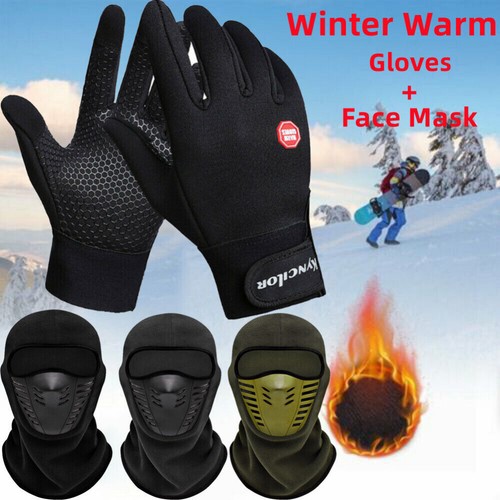 Balaclava Full Face Masks & Winter Windproof Warm Gloves for Cold Weather Unisex - Picture 2 of 28