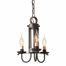 Classic Unique Textured Farmhouse Small Amherst Hanging 3 Light In Kettle Black