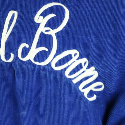 rennoc corduroy daniel boone jacket vtg varsity blue snap button