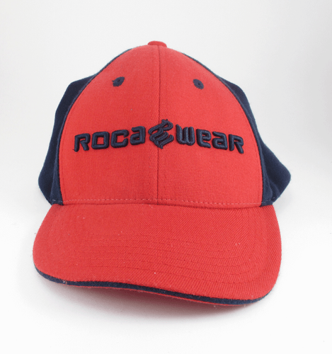 Roca Wear Red \ Navy Blue Elastic Band Ball Cap Hat One Size - Picture 1 of 7