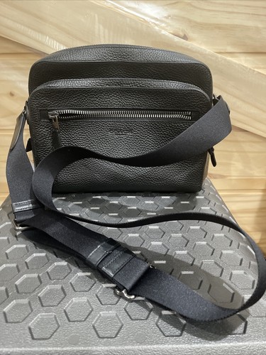COACH PEBBLE LEATHER WEST CAMERA BAG CROSSBODY PURSE 91484 SCHULTERTASCHE SCHWARZ - Bild 5 von 9