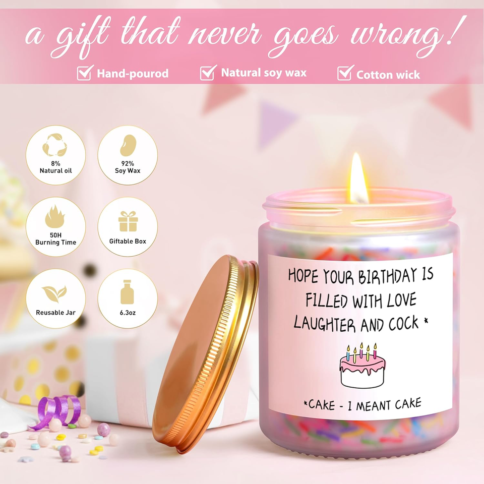 Funny Sprinkle Candle Gift Birthday, Anniversary Gag Gift for Women