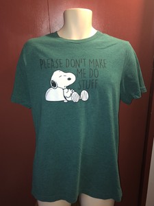 Peanuts Snoopy Tshirt Please Don T Make Me Do Things Green Large Ebay