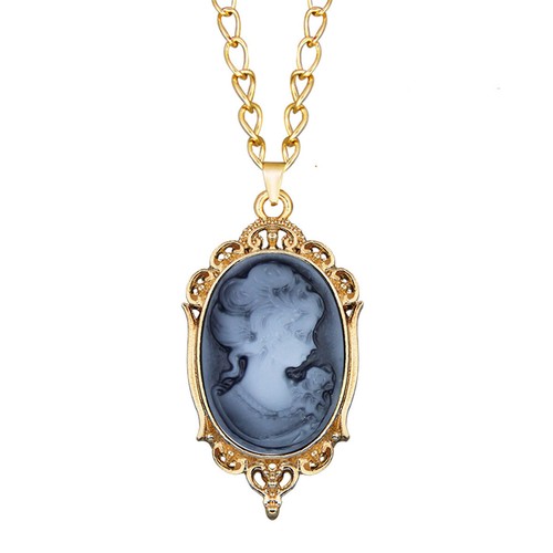 Wholesale Lot 10pcs Lady Cameo Necklace Mix Victoria Pendant Gold Color Jewelry - Picture 7 of 13
