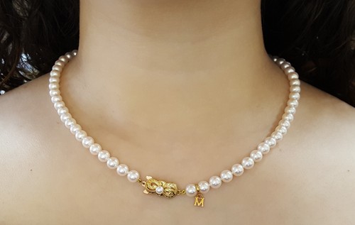 Mikimoto 6.5 mm Akoya Pearl Strand Necklace 18k Yellow Gold 18" Retail $6.1K - 第 4/10 張圖片