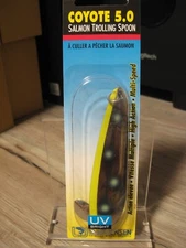 Luhr Jensen Coyote 5.0 Salmon Trolling Spoon - Fluorescent Chartreuse / Green UV