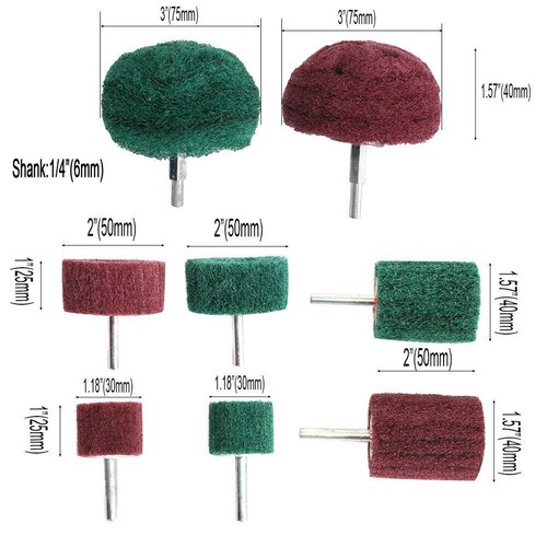 8 STCK. Vlies Schleifmittel Polierscheibe Bohrer Befestigung Set, Scheuern... - Bild 2 von 3