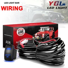 Wiring Harness Kit ON/OFF Rock Switch 12V Relay LED Work Light Bar Pods Cube CAR