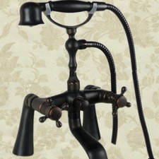 Bathroom Bathtub Faucet Oil Rubbed Bronze Mixer Tap with Hand Shower Spray