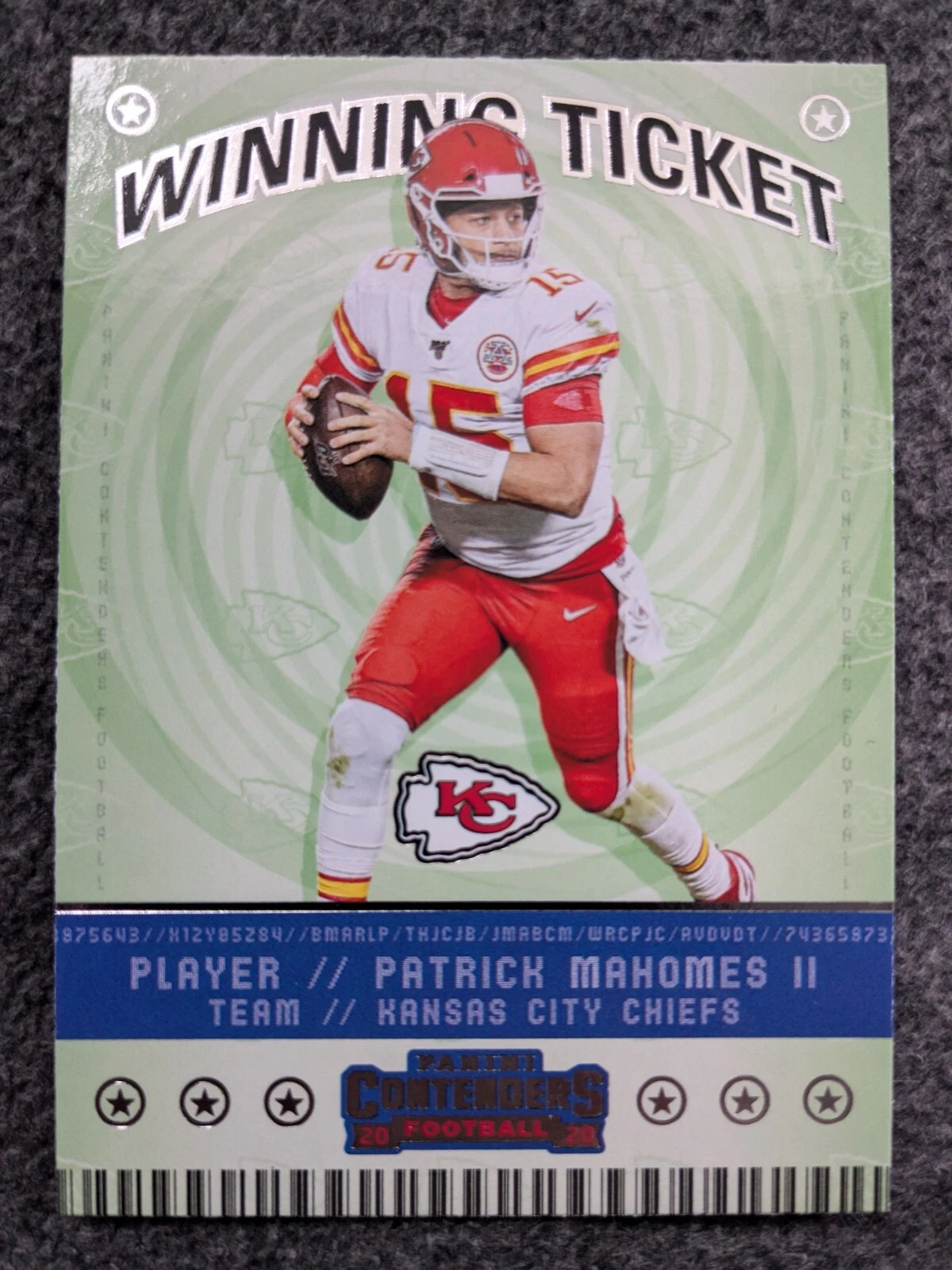 Patrick Mahomes trading card