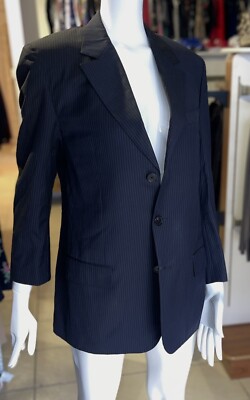HERREN LOUIS VUITTON PARIS 3 KNÖPFE 100% WOLLE GESTREIFT BLAZER GRÖßE EU 52 US 42