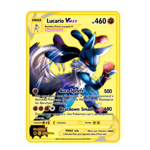 Pokemon TCG Lucario Shiny Vmax Holo Custom Card -  Israel