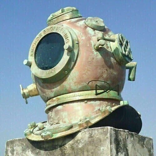 Antiguo casco de buceo Mark V casco de la Marina de los Estados Unidos casco de buceo profundo marino Foto 3 de 4