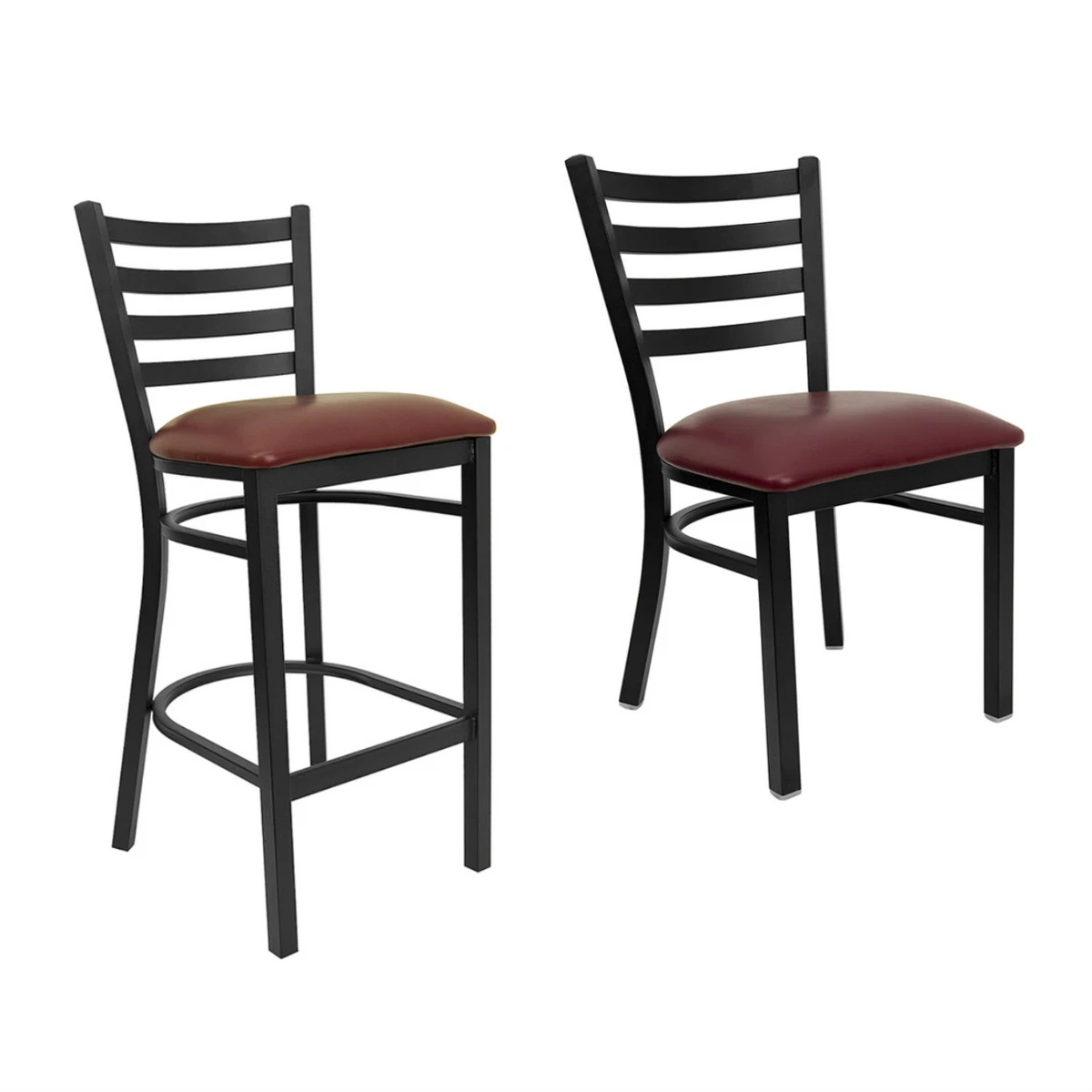 Flash furniture hercules series black online ladder back metal restaurant chair