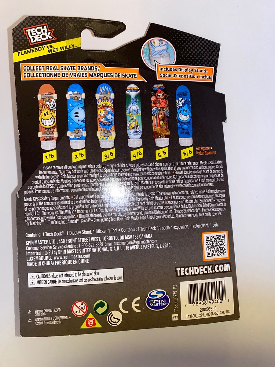 Tech Deck World Industries Flameboy Wet Vs Willy Skateboard 2/6