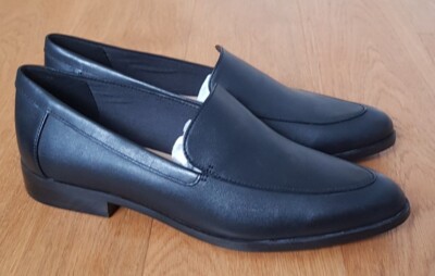 Clarks Bizzy Lane schwarze Leder Slipper. Größe 7D. Nagelneu!