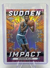 2023-24 Topps Chrome Sudden Impact Brandon Miller #SI-2 Insert Hornets RC NM+